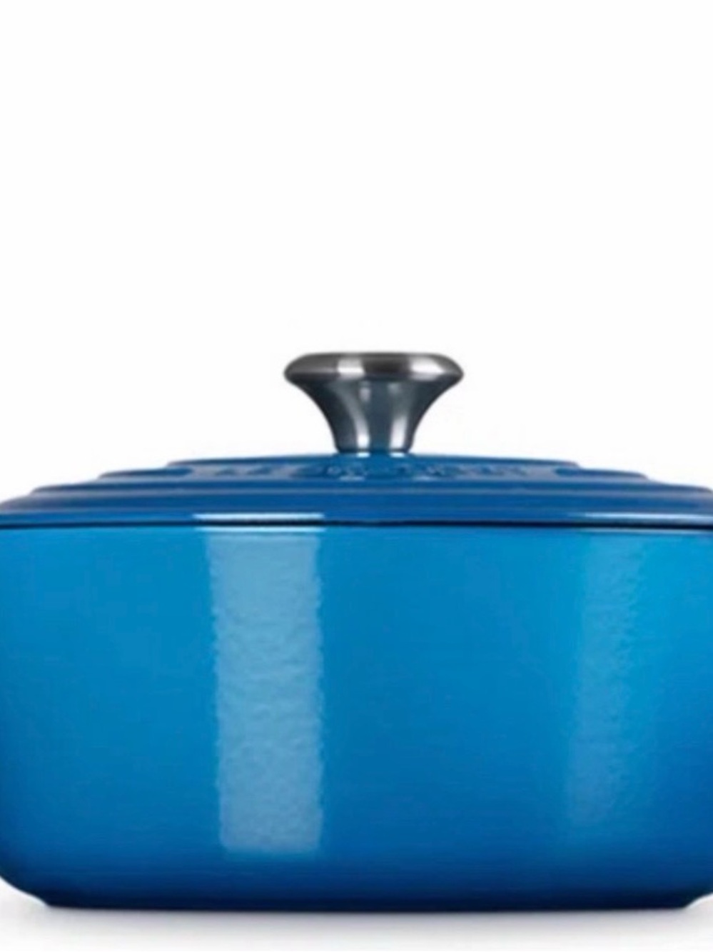 Brandani Blue Enameled Cast Iron Casserole with Stainless Knob